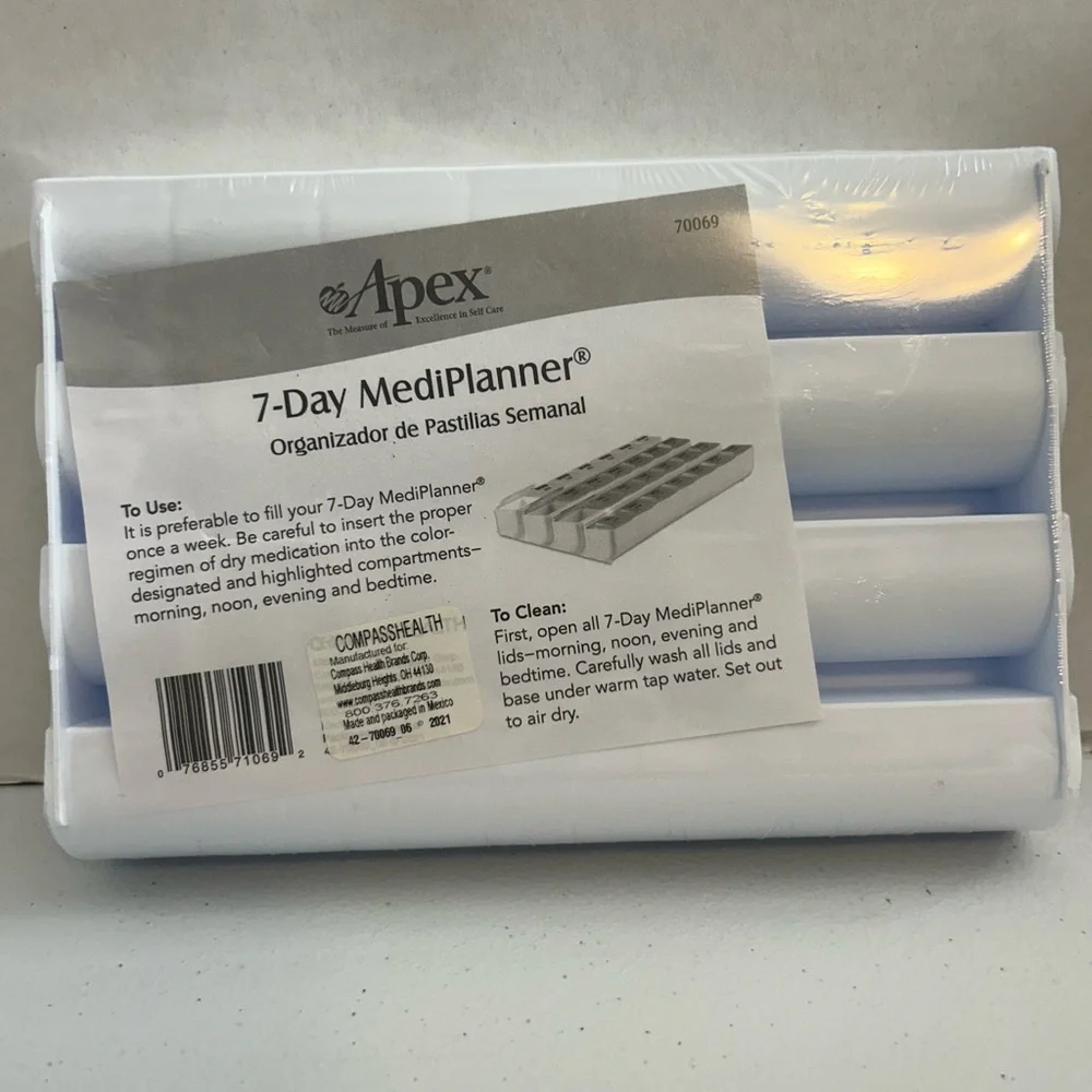 Weekly Pill Organizer‎ with Morning, Noon, and Evening Compartments